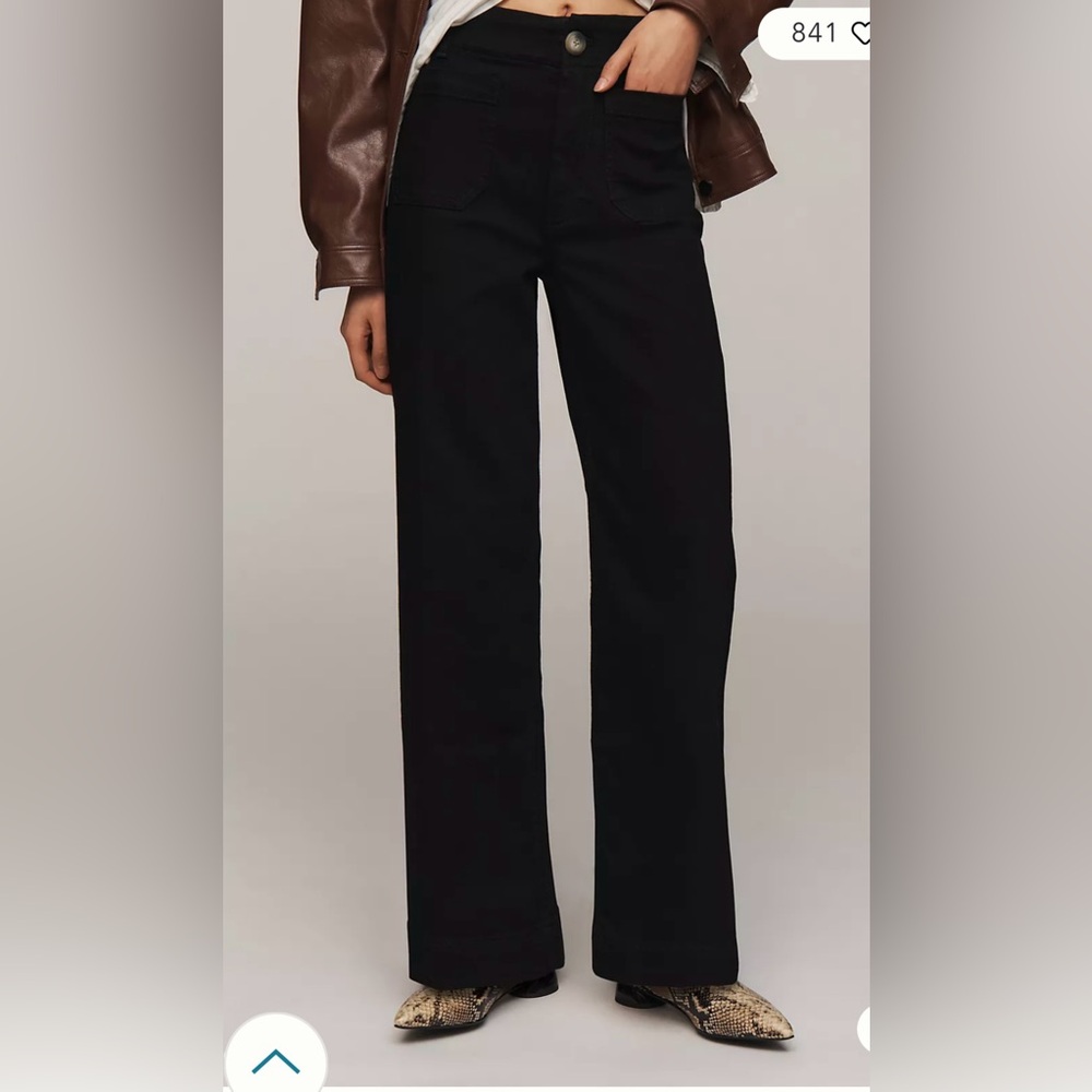 Maeve Black High-Waisted Wide Leg Jumpsuit